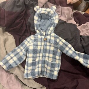 Carter's Blue and Cream Plaid Hoodie